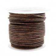 DQ Leer rond 2mm Vintage brown